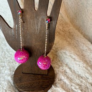 Betsy Johnson Fushia with Heart Shaped Post